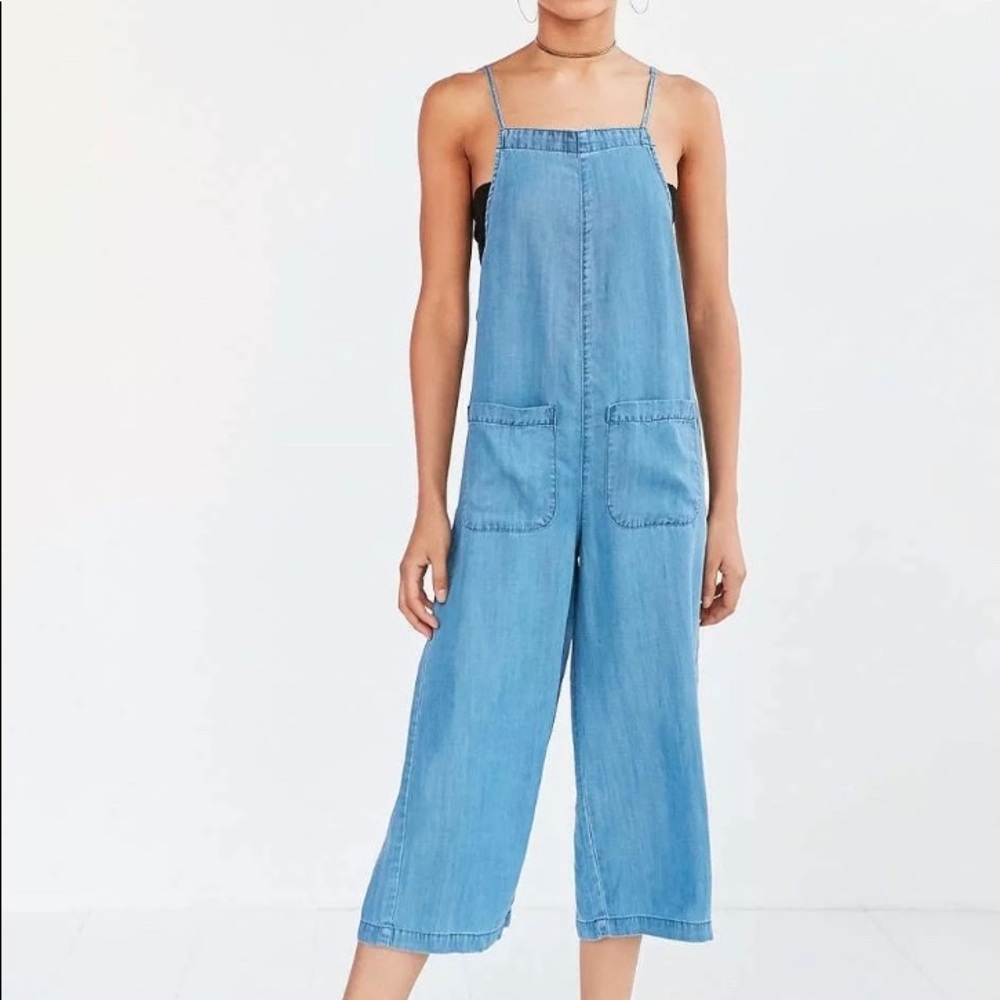 BDG Chambray Square-Neck Culotte Jumpsuit